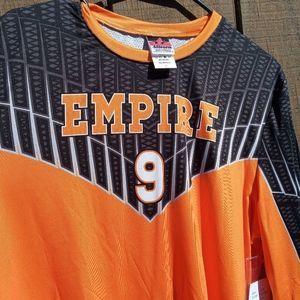 Alleson Athletics soccer goalie jersey poly/spandex orange Empire #9 men's large